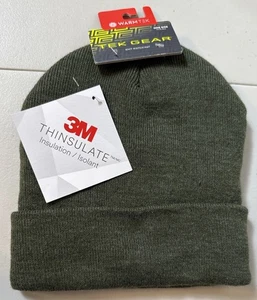 Tek Gear Knit Watch Mütze Beanie 3M Thinsulate WarmTek Olivgrün One Size Neu mit Etikett - Bild 1 von 4