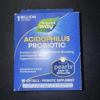 Nature's Way Probiotic Pearls Acidophilus, Digestive and 90 Count exp 06/2026 - Image 1 of 2