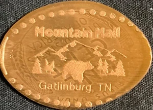COPPER! RETIRED! BEAR W/MOUNTAINS - MOUNTAIN MALL GATLINBURG TENNESSEE PENNY - Picture 1 of 2