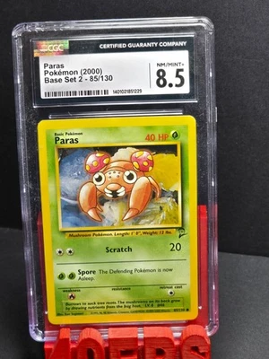 Pokemon 2000 Base Set 2 #85/130 Paras CGC 8.5 - Image 1 of 2