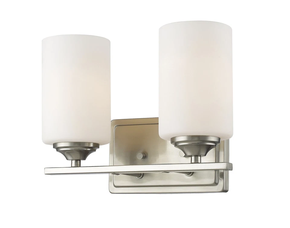 Z-Lite 435-2V Nickel Bordeaux 2-Light 11-3/8"W Bathroom Vanity Light - Image 1 of 1