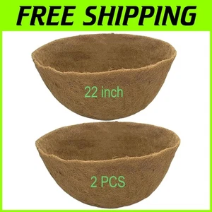 22 Inch Coco Liners Set of 2 - Breathable Plant Basket Liners for Healthy Growth - Picture 1 of 10