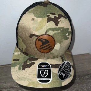 Flagge Adler patriotisch Leder Patch Hut grün/camo verstellbar Druckknopflasche - Bild 1 von 8