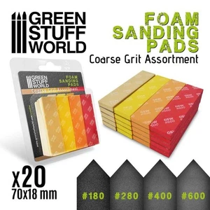 Green Stuff World Foam Sanding Pads - COARSE GRIT ASSORTMENT x20 - Picture 1 of 1