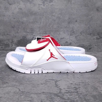 NIKE Air Jordan Hydro Retro XI 11 Slides Para Hombre 9 Blanco Rojo Universitario Cereza Foto 1 de 4