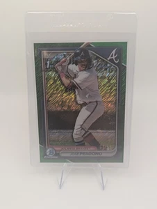 2024 Jose Perdomo 1st Bowman Chrome Green Shimmer Refractor 05/99 Braves - Picture 1 of 1