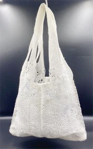 Beuteltasche Tasche Häkelspitze weiß stylische Tasche - Bild 1 von 6