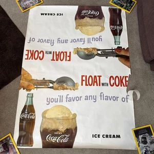 Coca-Cola Vintage Helado Flotador Publicidad 1965 Impresión Pajita MOD Mediados de Siglo - Imagen 1 de 6