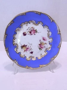 Early 19thC. Coalport Blue Flowers Gold 9.25" Porcelain Plate Antique c1860 - Picture 1 of 3