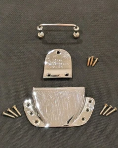 Vintage Teisco Guitar Tailpiece Assembly + Neck Plate & Screws – 1960s Japan... - Picture 1 of 4