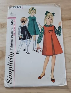 Simplicity Sewing Pattern CHILDS/GIRLS JUMPER & BLOUSE #5736 Size: 8 UNCUT ©1964 - Picture 1 of 2