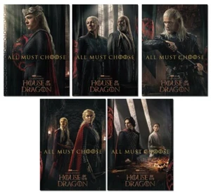 GAME OF THRONES HOUSE OF THE DRAGON Season 2 - 5 Card Promo Set - Team Black - Picture 1 of 2