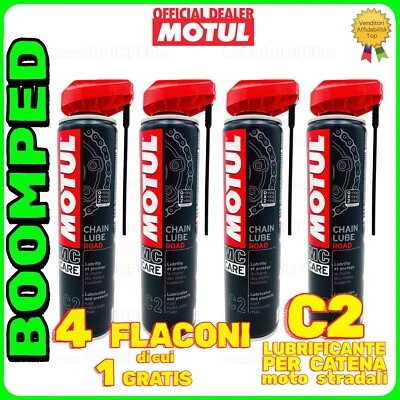 Lubrificante Spray Catena Motul C2 Chain Lube Road Moto Go Kart 4x400ml 04MO17