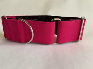 Hot Pink Martingale Collar, 2 inch (5cm) wide for SMALL greyhounds or whippets - Picture 1 of 5