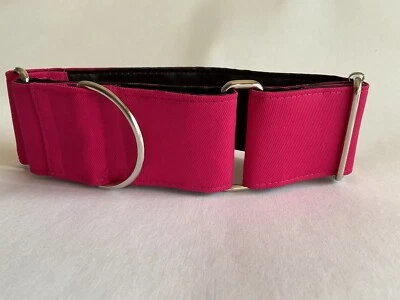 Collar Martingala Rosa Caliente, 2 pulgadas (5 cm) de ancho para PEQUEÑOS galgos o whippets Foto 1 de 4