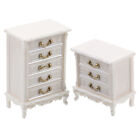  2 Pcs Tiny Cabinet Craft Mini Chest of Drawers Bed Room Decor Baby