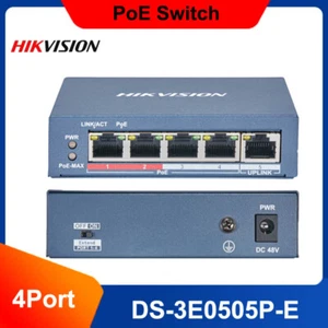 Hikvision DS-3E0505P-E 4 Ports Gigabit Unmanaged POE Switch Plug & Play - Picture 1 of 6