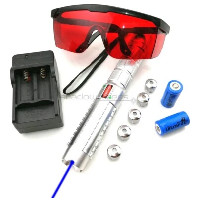 BQ9 450nm Adjustable Focus Blue Laser Pointer &Battery& Charger& Goggles&5 Stars - Image 1 of 4