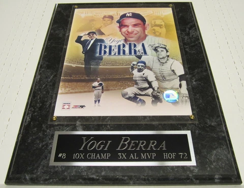 YOGI BERRA NEW YORK YANKEES FRAMED 8X10 PHOTO-MAN CAVE ART-12X15 WALL PLAQUE Cover