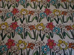Singende Blumen - super kuscheliger Baumwollflanell Stoff - BTY - leuchtend bunt - Bild 1 von 4