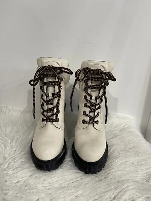 Botas de senderismo Marc Jacobs Crosby de cuero con tacón ancho al tobillo para mujer talla 36,5 Foto 1 de 4
