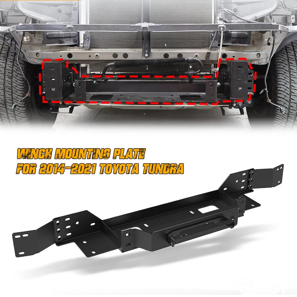 for 2014-2021 Toyota Tundra Front Bumper w/Flip-up Licence Winch Mount Plate - Image 1 of 4