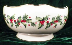 Lenox Stechpalme Schale Porzellan Teleflora cremefarben gewellter Rand A Beauty - Bild 1 von 4