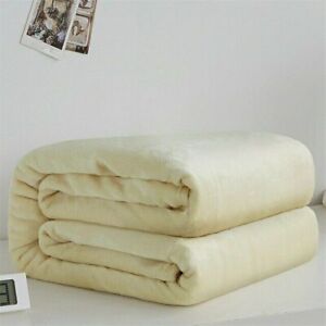 Soft for Bed Faux Fur Mink Solid Color Sofa Cover Bedspread Winter Plaid Blanket