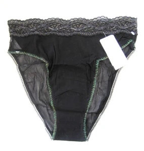 A0513 OnGossamer NEW Mademoiselle Shimmer Lace Sheer Chiffon Mesh Hi-Cut Brief - Picture 1 of 16