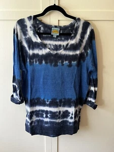 C&C California Women’s Blue Tie Dye Lightweight Knit Top Size Small - Picture 1 of 9