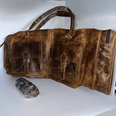 Leather Duffle Bags for Men Stylish & Spacious Leather Around 30x11x11 - Image 1 of 4
