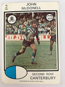 1975 Scanlens #16 - John McDonell - Canterbury Bankston - Picture 1 of 2