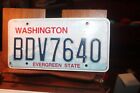 2010 Washington License Plate Evergreen State BDV7640