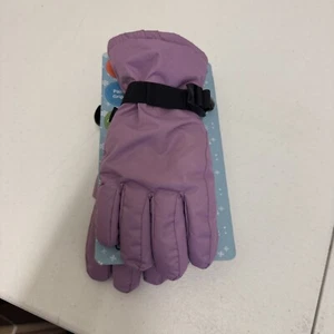 NEW Lily & Dan Girls Winter Gloves Size L 10-14 Purple Black Waterproof - Picture 1 of 5