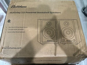 Electrohome McKinley 2.0 Stereo Powered Bluetooth Bookshelf EB30 Speakers New - Picture 1 of 3