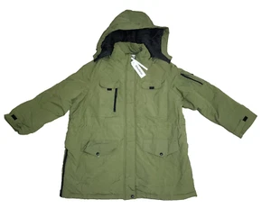 NEU Abollria olivgrün gefütterter Parka abnehmbarer Hoodie Mantel mehrere Taschen Gr. 2XL - Bild 1 von 13