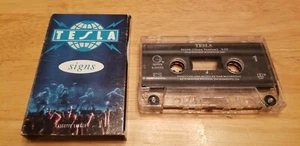 Tesla Signs Cassette Single 1990 Geffen Records Tested And Working - Picture 1 of 2