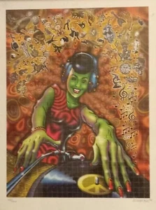 Dj Girl Blotter Art By Emek - Picture 1 of 1