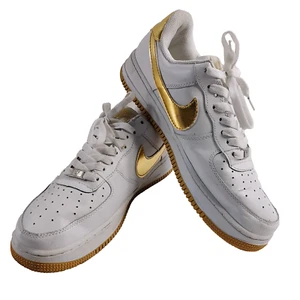 Nike Air Force 1 Low Retro Men's Size 9.5 White University Gold Shoe Sneaker - Picture 1 of 13