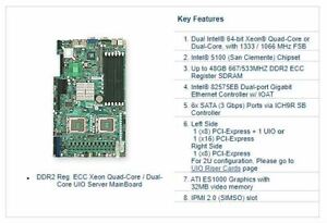 SUPERMICRO X7DCU-AI031 Dual LGA771 DDR2 Proprietary Server Motherboard