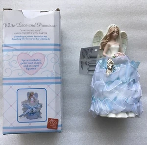 Russ White Lace & Promises Angel Garter Charm Figurine Marriage Wedding NEW - Picture 1 of 4