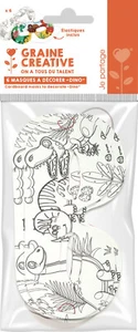Bag Of 6 Dinosaur Coloring Masks - Picture 1 of 2