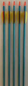 5 Alupfeile 30" Aluminium 2018 blau Spine 475 Bogen, Ek Archery Research Pfeile - Bild 1 von 9