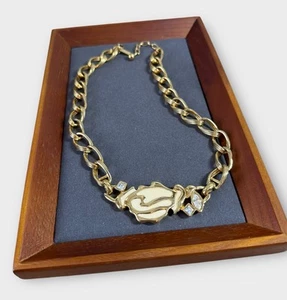 Vintage Brighton Le Ritz Necklace Chunky Gold Tone & Enamel Costume Jewellery - Picture 1 of 4