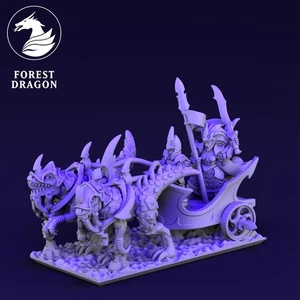 personnages sur chariot sang froid elfes noires 10mm - Picture 1 of 1