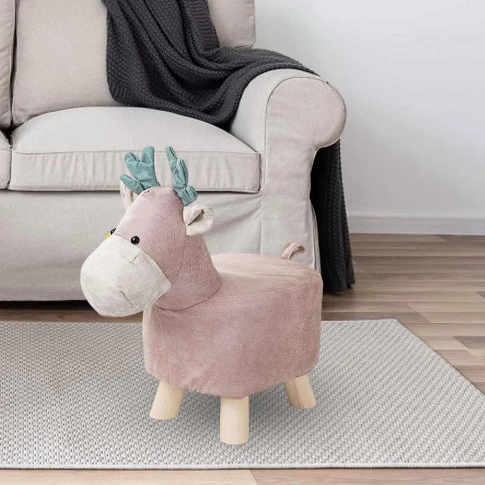 Animal Footstool Shoes Changing Chair Cute Footrest Ottoman Deer Bench for - Image 1 of 1