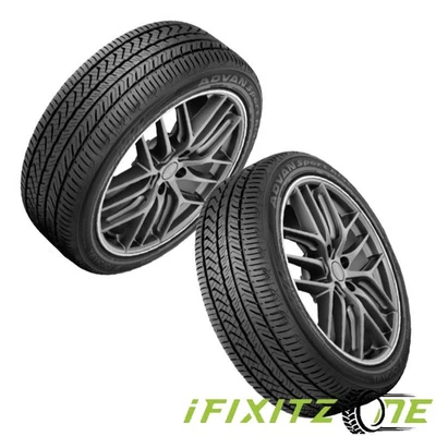 2 Yokohama Advan Sport A/S+ 225/45R19 96Y High Performnace 440AAA UTQG 55K Mi - Image 1 of 4