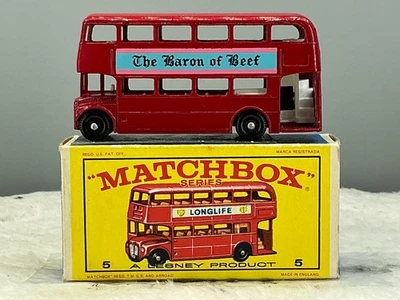 Autobús de Londres #5D Matchbox 1965 vintage, escasa publicidad “como nuevo en caja todo original Foto 1 de 4