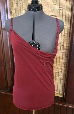 Motherhood Maternity Red Burgundy Clip Down Nursing Cami Tank Top Size Medium - Image 1 of 3