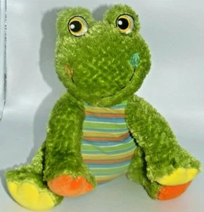 Dan Dee Frog Plush with Green Orange Blue Stripes 12" - Picture 1 of 4